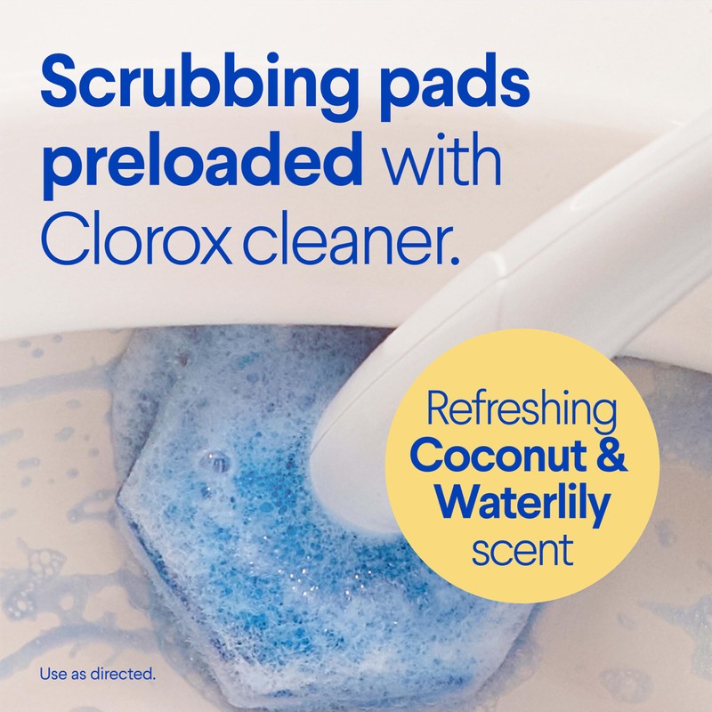 CLOROX Scentiva ToiletWand Toilet Cleaner Refills, Toilet brush, Coconut and