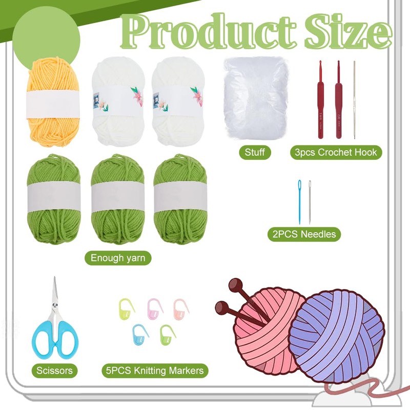 FREEBLOSS Crochet Kit for Beginners Crochet Daisy Bag Starter Kit