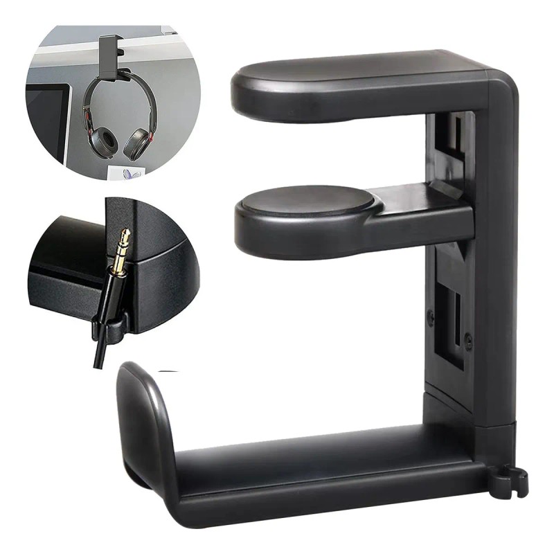 Soporte Giratorio Para Auriculares Gancho Gaming Con Cilp Hu