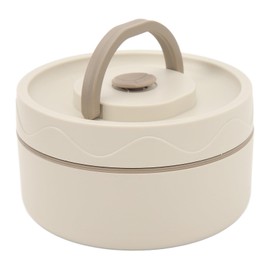 KIMISS Thermal Lunch Containers for Hot Food 304 Stainless Steel Double Layer Portable Thermal Cooking Pot, Round Shape Insulated Pot 420ml, Heat Insulation Cooker, Food Container,
