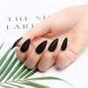 Matte Press on Nails Stiletto Almond Medium Length Black Pure