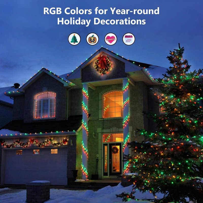 Brizled Christmas String Lights, 33ft 100 LED Color Changing Christmas