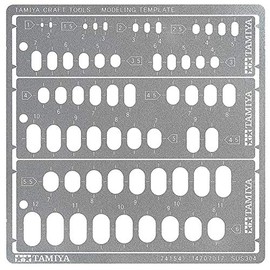 Tamiya 74154 Craft Tool Series No. 154 Modeling Template (Oval Round, 0.04 - 0.2 inches (1 - 6 mm) Plastic Model Tools