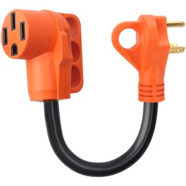 OPL5 30 Amp Male to 50 Amp Female RV Adapter 12 inch RV Dogbone Electrical Adapter 30A Male to 50A Female Adapter 30M/50F TT-30P to 14-50R 125V/3750W for RV Trailer Van,ETL Listed (30A to 50A)