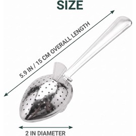 Heart Tea Infuser for Loose Leaf Tea Steeper, Long Grip Tea Filter with Secure Clasp, Stainless Steel Heart Shaped Tea Infuser Spoons, Easy to Use, Home and Kitchen