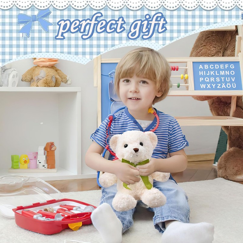 MSYU 10 Pcs Small Teddy Bears with Detachable Bows, 10