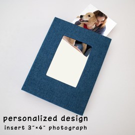 Pequeño álbum de fotos de lino de 5 x 7 pulgadas, cada mini álbum de 26 páginas tiene capacidad para 52 fotos, carpeta de presentación artística para tarjetas postales y almacenamiento de imágenes