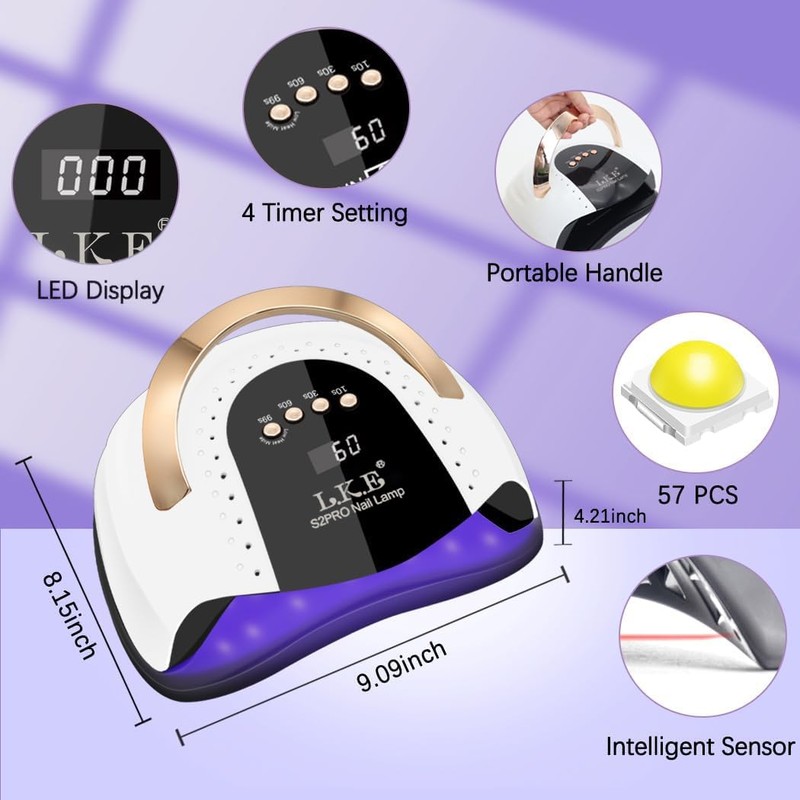 268W UV LED Nail Lamp, LKE Nail Dryer for Gel