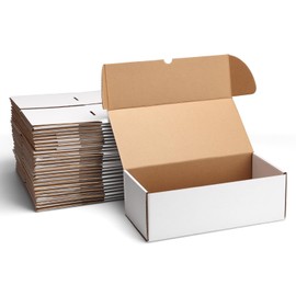 ZBEIVAN 12x6x4 White Shipping Boxes Set of 25, Corrugated Cardboard Mailer Boxes for Packaging Small Business Mailing Gifts