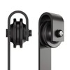SMARTSTANDARD Sliding Barn Door Hardware Hangers 2pcs (Black) (J Shape