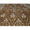 wowfabric4less123 Gold White 4way stretch sequin Lace fabric 50” Width