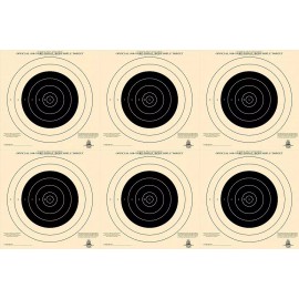 National Target 4 Uncut Sheets of 6 TQ-4(P) 100 Yard Smallbore Rifle Targets, 42" x 28"