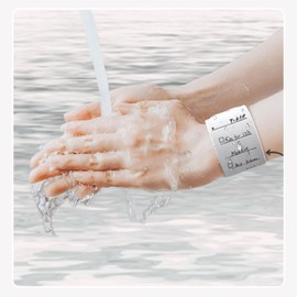 LIU JUN To Do List Slap Bracelet, Reusable Erasable Wrist Notepad, Silicone Memo Waterproof Wristband Snap Bracelet To Do List for Nurses Memo Watchband Wrist Strap Study Work for Women Men (Cyan)