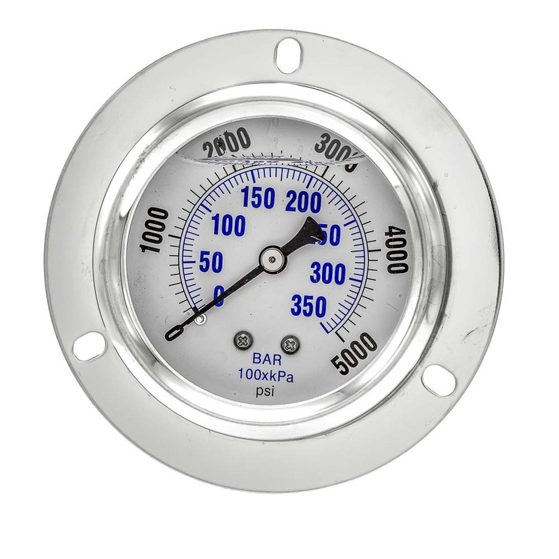 PIC Gauges PRO-204L-254R Panel Mount Front Flanged Glycerin Filled Industrial