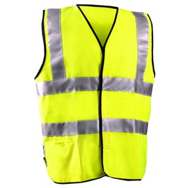 OccuNomix LUX-SSCFGFR-Y4X Classic Flame Resistant Cotton Dual Stripe Solid Vest, HRC 1, 4X-Large, Yellow