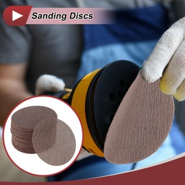 HEROFFIX 50 Pcs 5 Inch Abranet Sanding Mesh Anti-Clog Hook Loop Dust Free Net Sandpaper 80 Grit Brown Aluminum Oxide