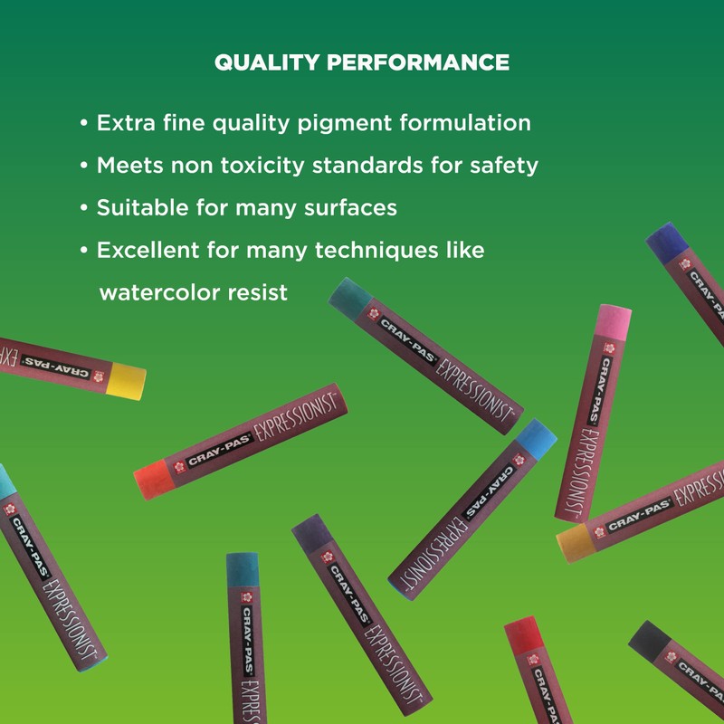 Sakura XLP12 12-Piece Cray-Pas Expressionist Assorted Color Oil Pastel Set