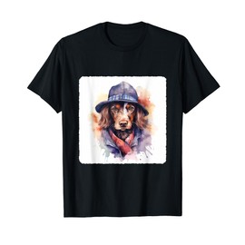Dog With A Detective Hat. Detective Dog Wearing A Hat T-Shirt