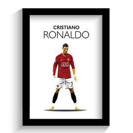 The Football Print Room MANCHESTER UNITED | MAN UTD CRISTIANO RONALDO FRAMED ILLUSTRATION POSTER