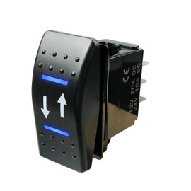 ON-Off-ON/Open-Close/in-Out Rocker Switch 4 Pin Marine Grade, with Blue LED Light and Etched Arrow Symbols, DC 12V/20A, 24V/10A