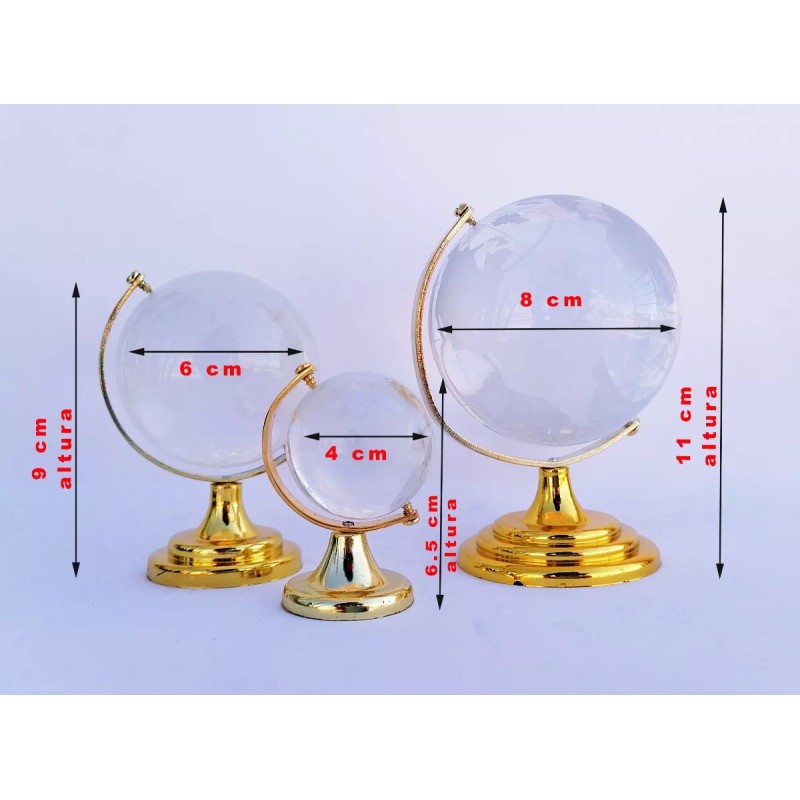 Idecor Esfera Mundo Globo Terraqueo Cristal 4 Cm Decoracion