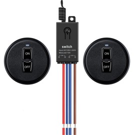 Meskliu Wireless Lights Switch Kit,AC 110V/120V/220V/240V Mini Wireless Remote Switch,10A Relay RF Remote ON/Off Switch with 328FT Long Range for Lamps,LED Lights,Fans,Pump