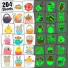 Leesgel 204 Sheets Individually Wrapped Luminous Tattoo Children's Easter Decorations,