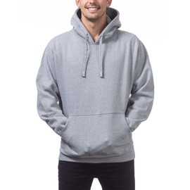 Pro Club Men's Heavyweight Pullover Hoodie (13oz), Heather Gray, Medium