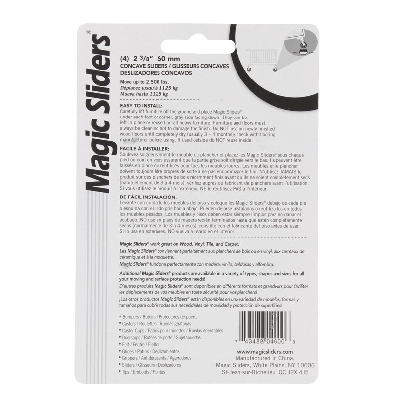 Magic Sliders 2 3/8" Concave Sliders (4600), 4 ct (3