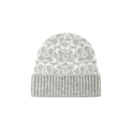 Coach Women's Metallic Signature C Jacquard Beanie, Chalk