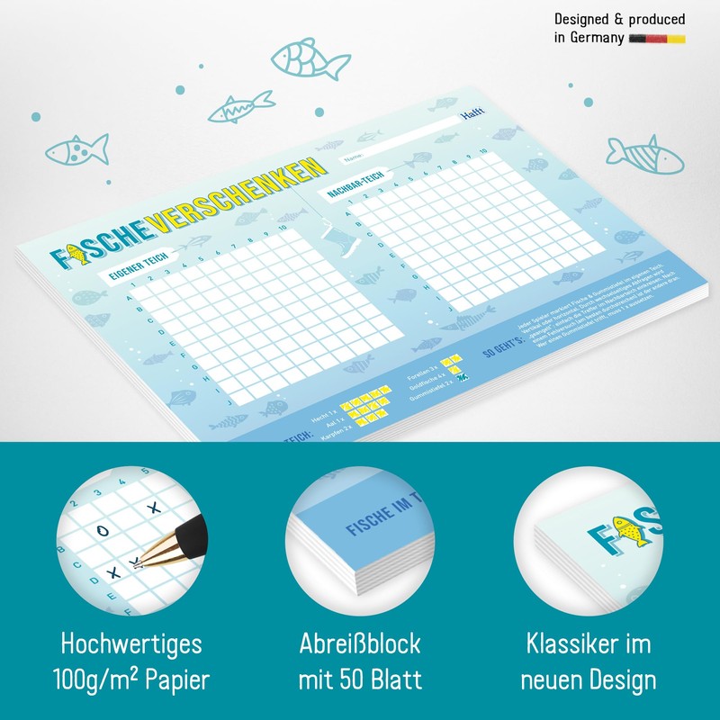Häfft Sinking Ships Game Pad A5 "Fish Gift" 50 Sheets