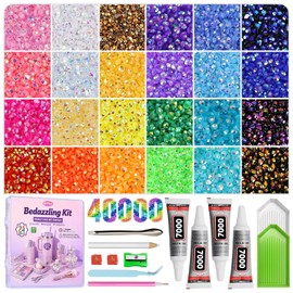 40,000 Pcs Multicolor Flatback Rhinestones Bedazzling Kit