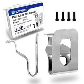 Belt Clips for Dewalt, 2pcs 304 Stainless Steel Drill Tool Clips Hook Kit with Screws for Dewalt N268241 DCD980 DCD985 DCD980L2 DCD985L2