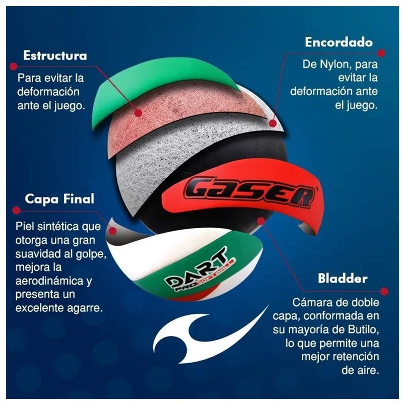 Gaser Balón de Vóleibol No.5 Laminado Dart