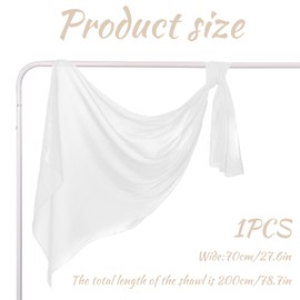 dellyy Women's Chiffon Stole, Elegant Scarf for Evening Dress, Wedding and Party, Multifunctional Scarf, cream-coloured, L