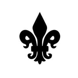 Fleur DE LIS Stylized Lily Fleur-de-LYS Fleur-de-lis Decal Sticker for Car Truck SUV Bumper Window Computer (Black)