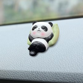 ZIMISI Cute Panda Car Dashboard Decorations, Funny Rear View Mirror Accessories, Mini Car Decorations for Women, Vehicle Dashboard Ornament Accessories for Home, Office (Panda)
