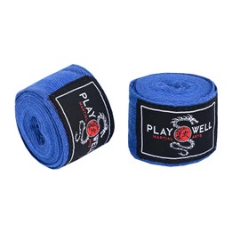 Playwell Marttial Arts 2.5m Blue Kids Boxing Hand Wraps (Pair)