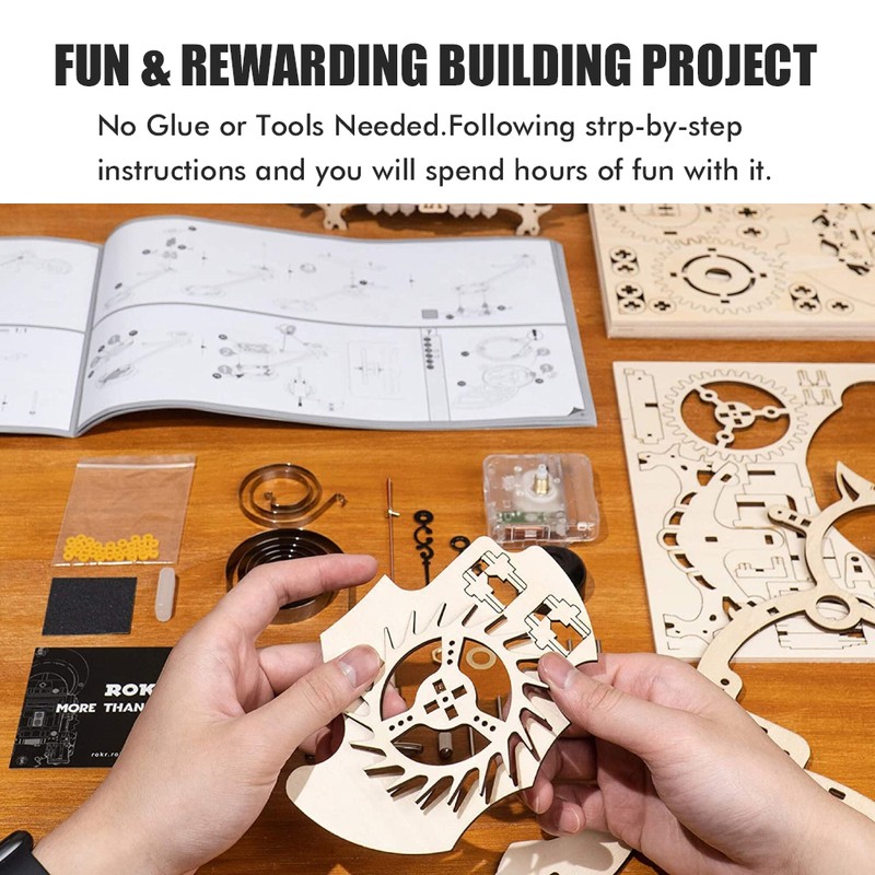 3D Wooden Puzzle DIY Assemble Wooden Model Mechanical Music Box