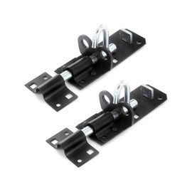 Primes DIY Brenton Strong Sliding Lockable Padbolt(4") Ideal for use with Shed Doors, Gates and Outhouse Doors (100mm, Black) 2 Pieces, Secure Your Garden Gates, Fences, and shed Doors