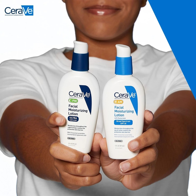 CeraVe AM Face Moisturizer with SPF 30 and CeraVe PM