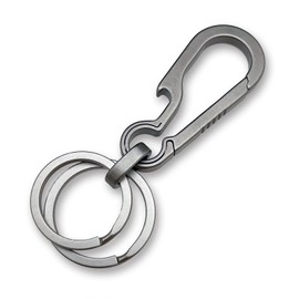 TAKES Carabiner Titanium Key Chain Key Ring Stylish Key Chain Metal Fittings Men's Sturdy Lightweight (with Connection Ring Included), W Ring Bottle Opener