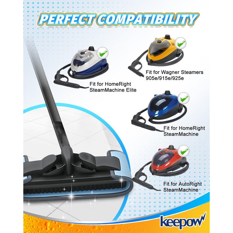 KEEPOW Reusable Microfiber Mop Pads Compatible with Wagner 905e, 915e