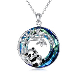 Flpruy Animal Heart Necklace 925 Sterling Silver Cute Animal Necklace Women with Crystals Jewellery Birthday Gifts for Her Girls Mother Ladies, Sterling Silver