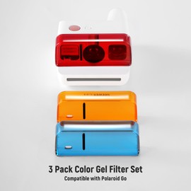 NEEWER Lens Filter Set Compatible with Polaroid Go Camera, 3 Pack Snap On Color Gel Filter Accessories Kit (Red, Blue, Orange) for Creative Photography, FL-B18