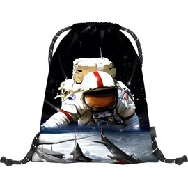 Baagl Gym Bag for Girls, Sports Bag for Kids, Teenagers, School and Sports Shoe Bag, Earth Sports Bag, cosmonaut, Contemporary" or "Casual