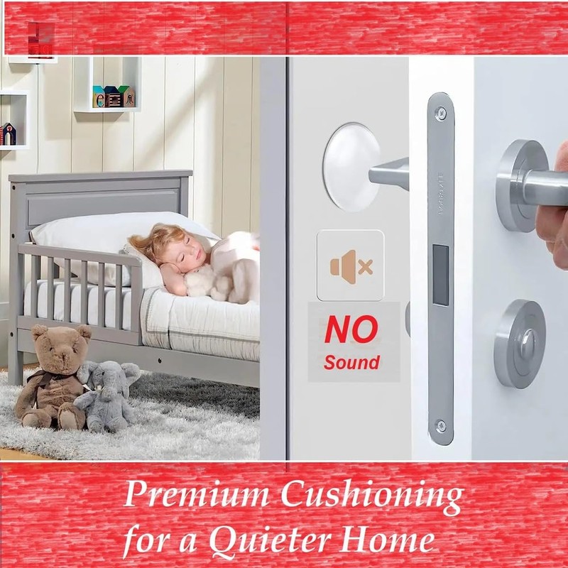 Door Knob Wall Protectors 6-Pack, 2 Inch Clear Silicone Door