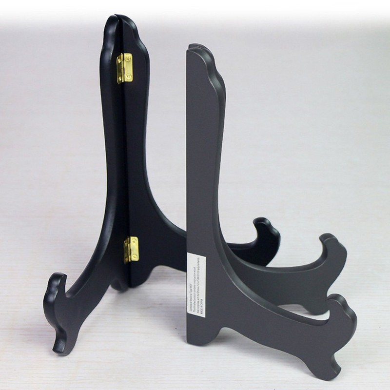 Unknown Wooden display for folding Easel Stands Bowl Plate Holder