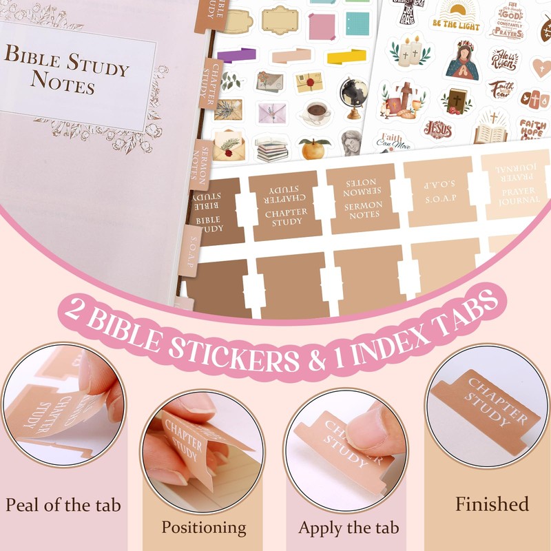 XKDOUS Bible Study Journal Pink Leather Notebook, S.O.A.P Bible Study