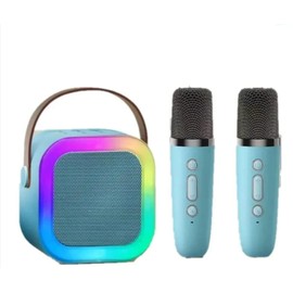 Portable Karaoke Set with 2 Wireless Microphones and Bluetooth Speaker, Karaoki Machine for Kids, Great Gift for Kids on Birthday, Christmas or Any Occasion, Perfect for Family Home Party (Blue)